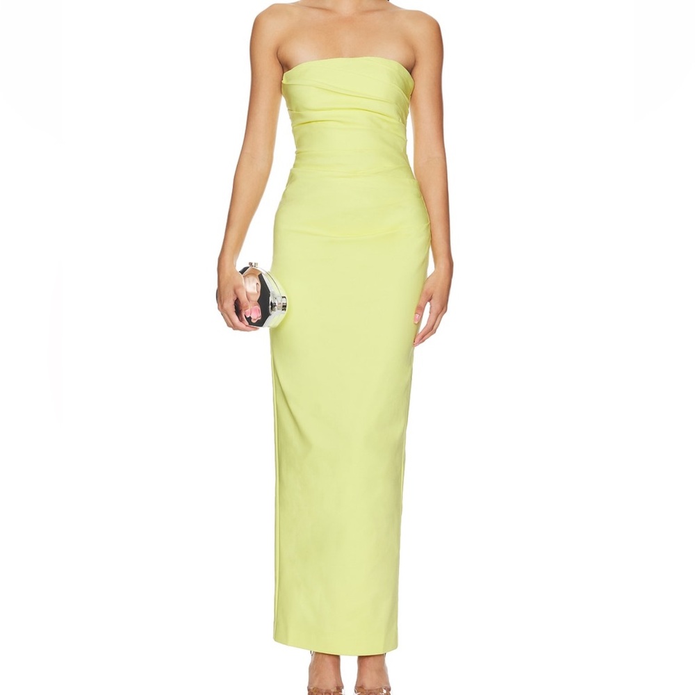 Shona Joy Lani Strapless Draped Maxi Dress